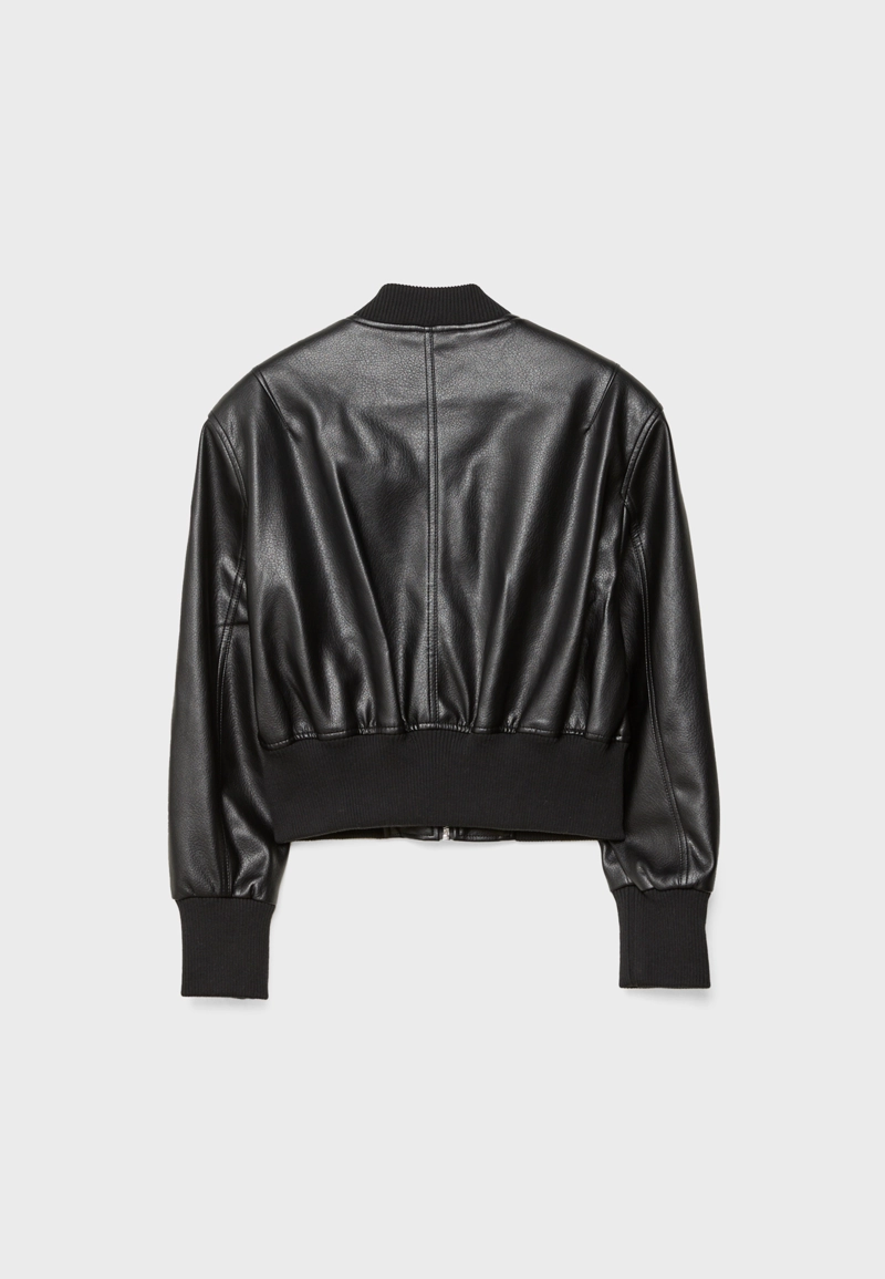 Куртка-бомбер из искусственной кожи с подплечниками