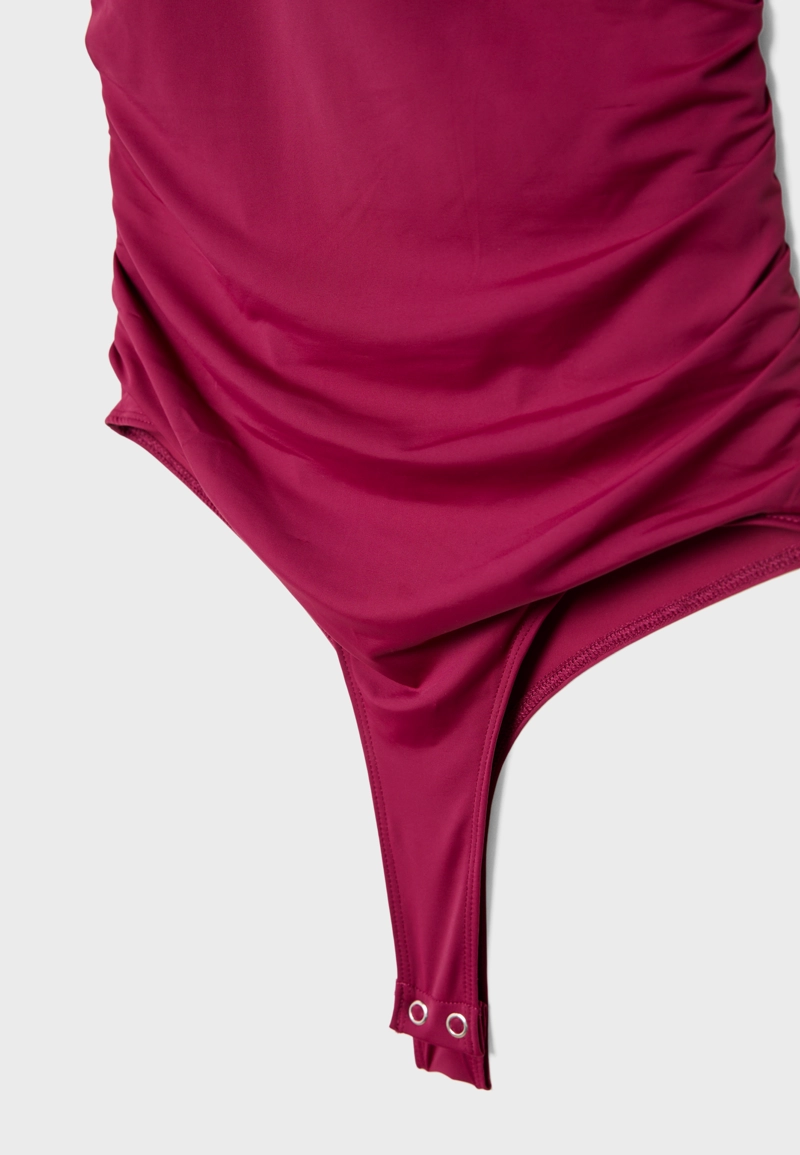 Боди из полиамида со сборками