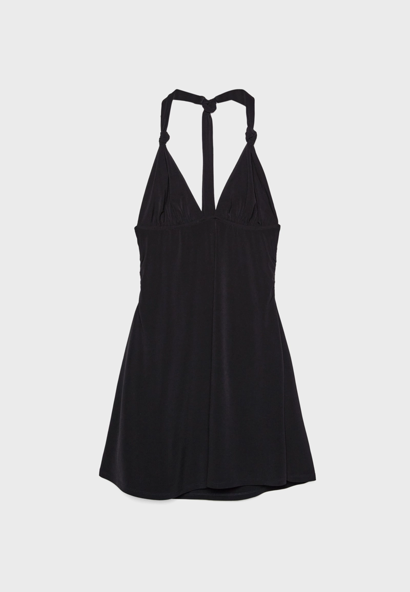 Короткое струящееся платье с узлами