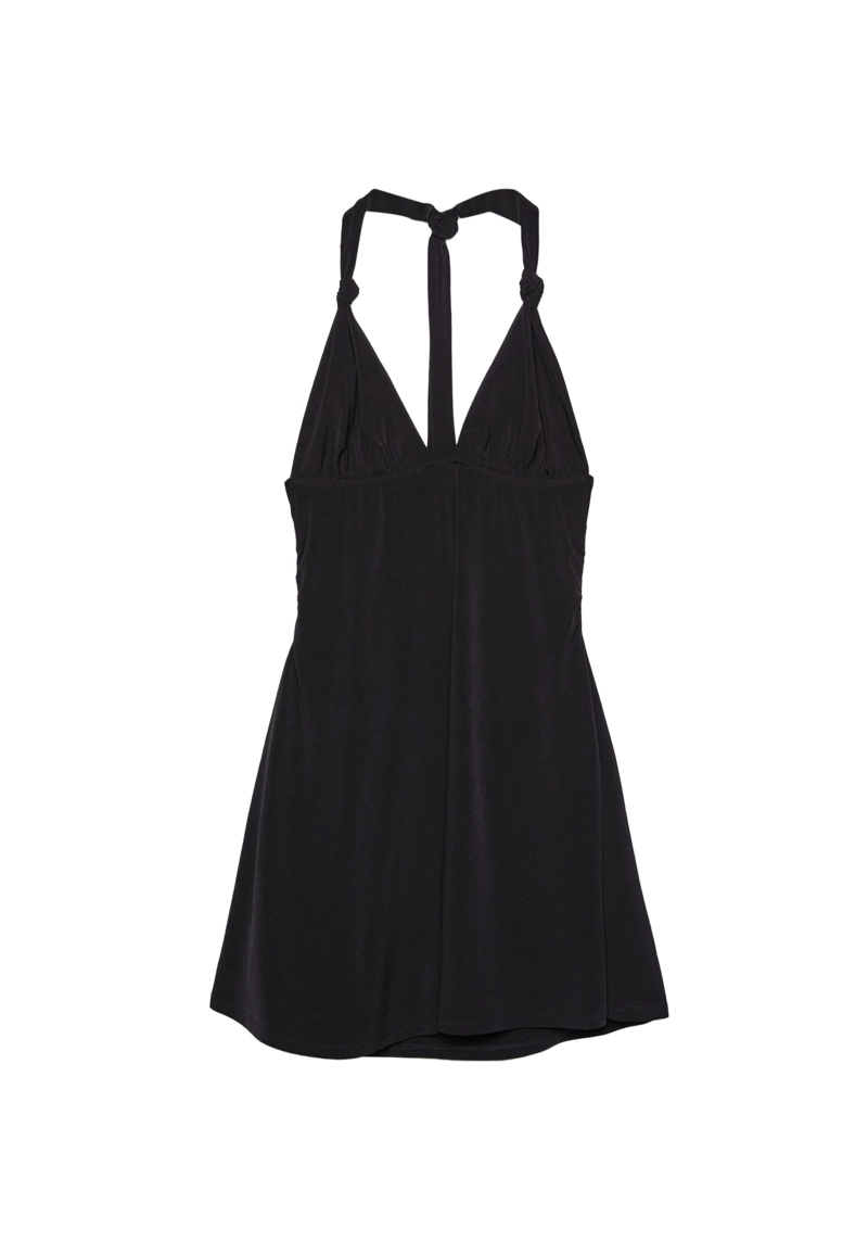 Короткое струящееся платье с узлами