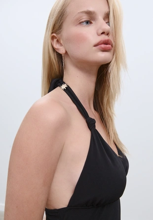 Короткое струящееся платье с узлами- Заказать в России