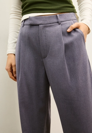 Брюки в классическом стиле с широкими штанинами- Заказать в России