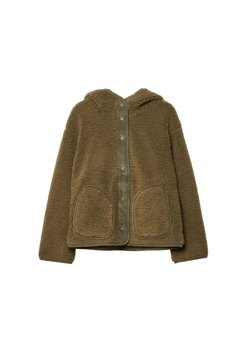 Куртка из искусственной овчины с вельветовыми деталями