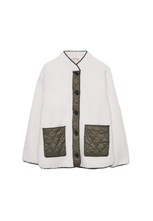 Комбинированная куртка из искусственной овчины- Заказать в России