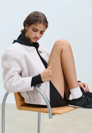 Куртка-бомбер из мягкой ткани- Заказать в России