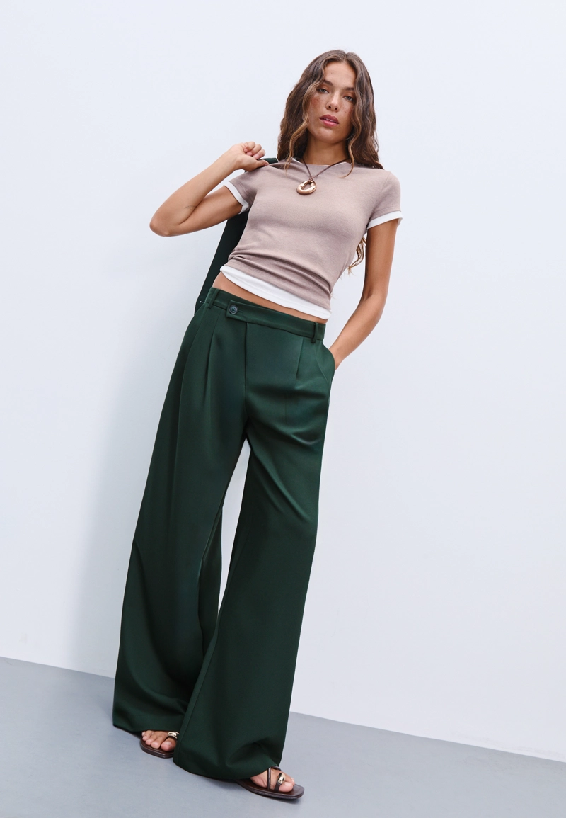 Повседневные брюки с запа́хом на поясе