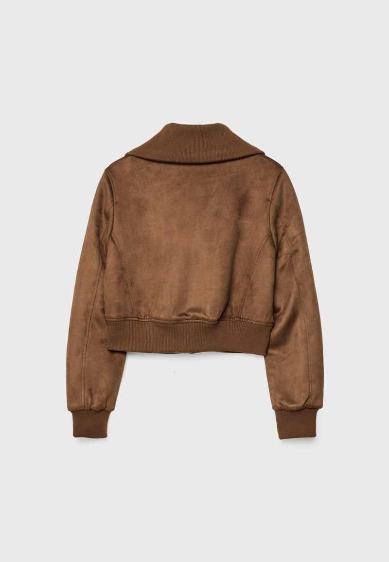 Короткая комбинированная куртка в рубчик