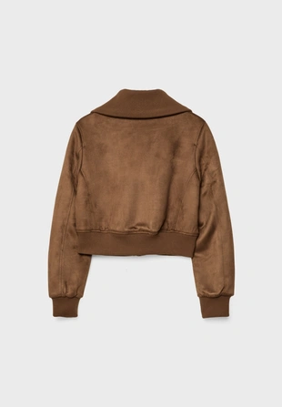 Короткая комбинированная куртка в рубчик- Заказать в России