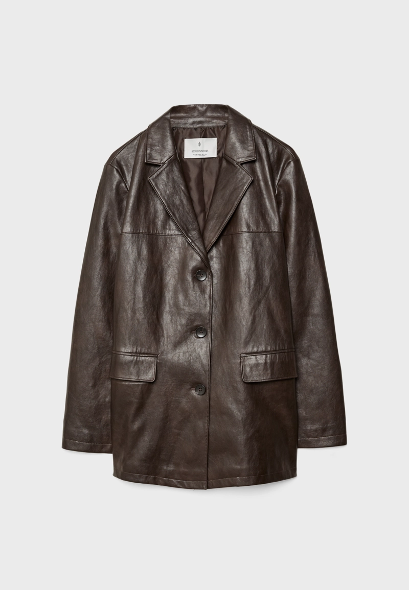 Блейзер из искусственной кожи