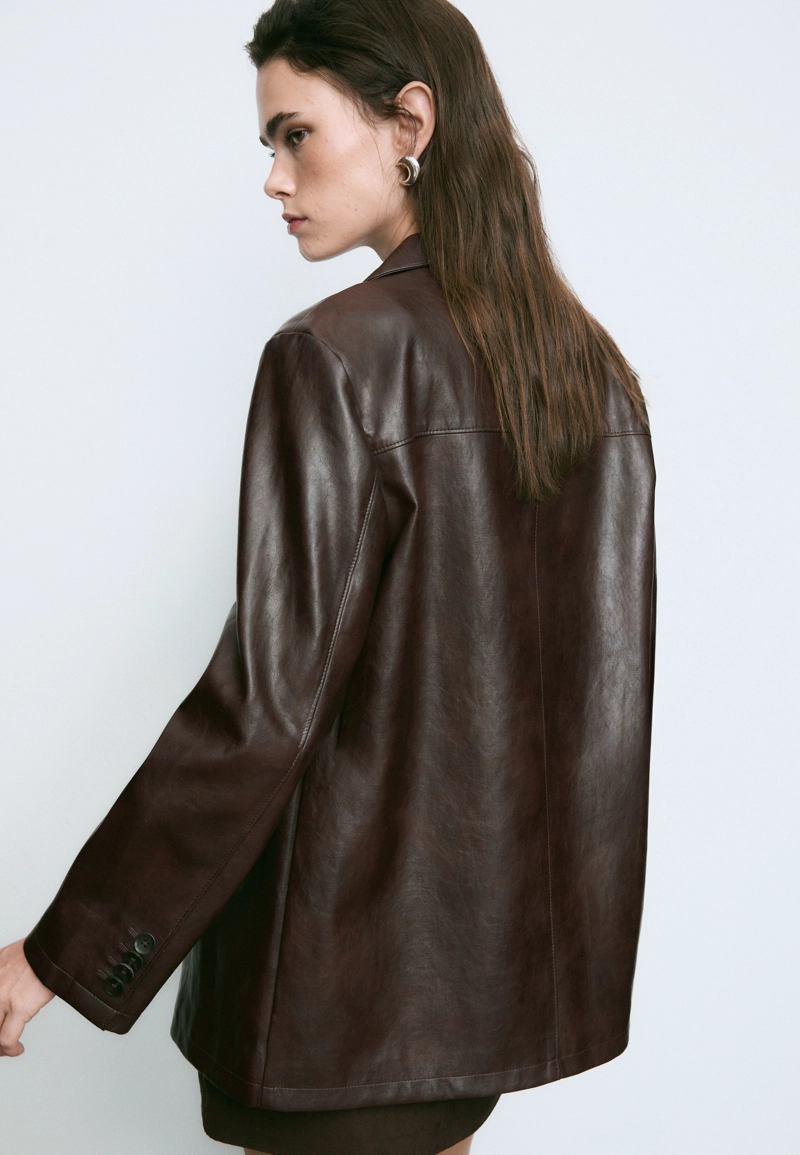 Блейзер из искусственной кожи