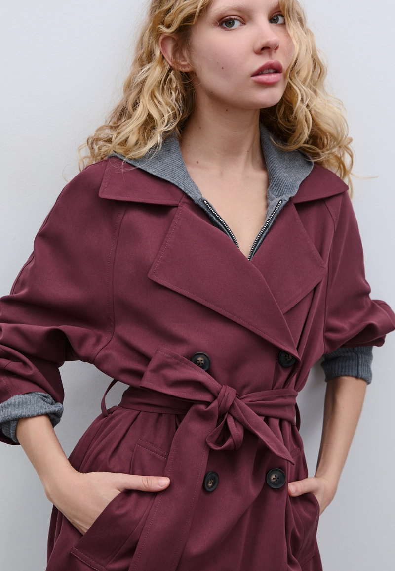 Длинный струящийся тренч оверсайз