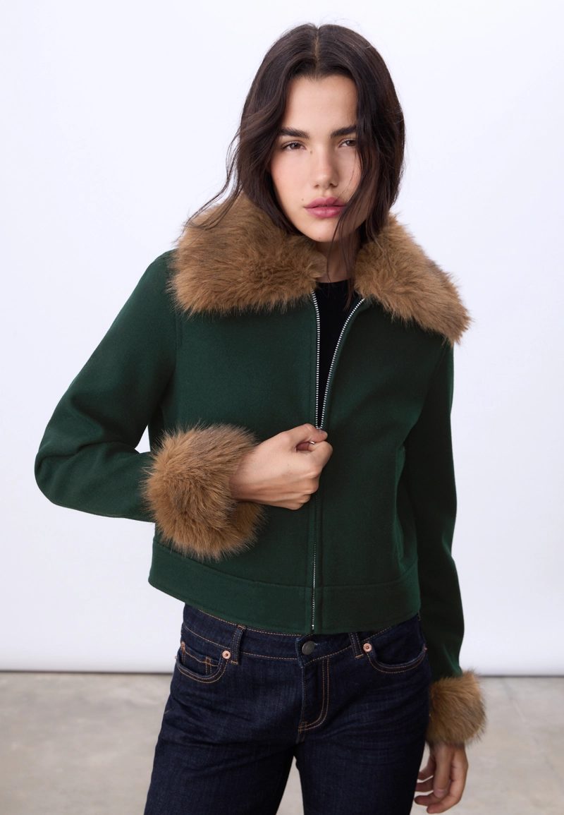 Куртка с отделкой из искусственного меха
