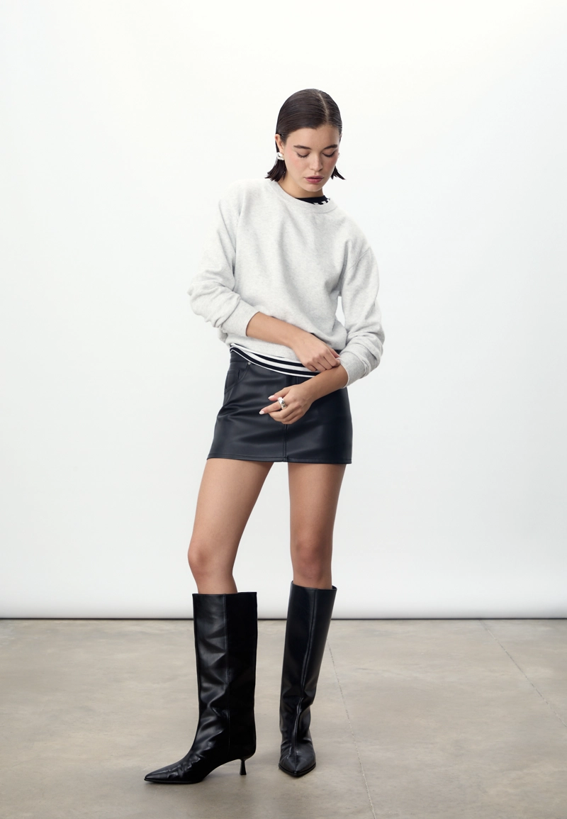 D62 Мини-юбка-шорты из искусственной кожи