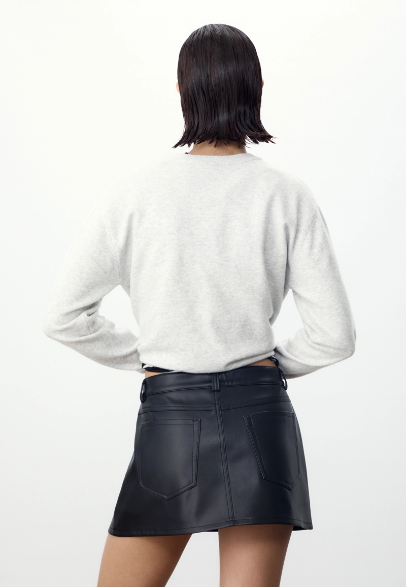 D62 Мини-юбка-шорты из искусственной кожи