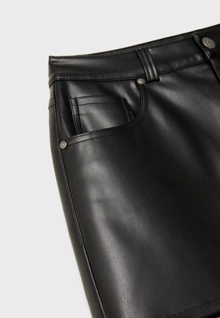 D62 мини-юбка-шорты из искусственной кожи- Заказать в России