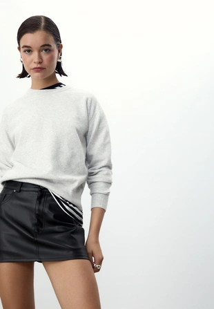 D62 мини-юбка-шорты из искусственной кожи- Заказать в России