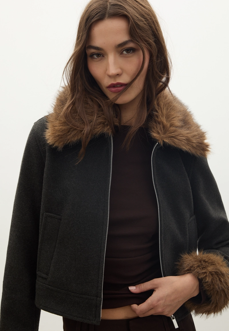 Куртка с отделкой из искусственного меха