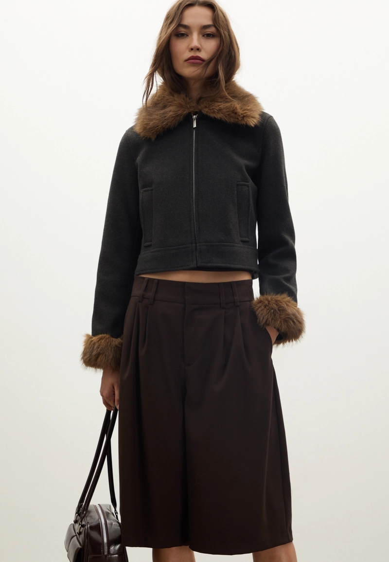 Куртка с отделкой из искусственного меха