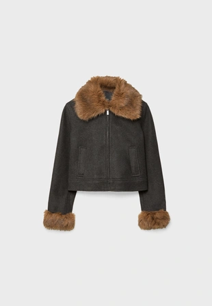 Куртка с отделкой из искусственного меха- Заказать в России