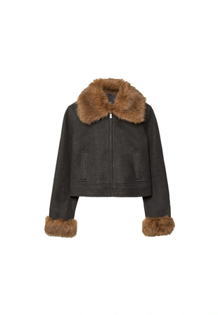 Куртка с отделкой из искусственного меха- Заказать в России