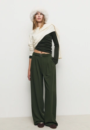 Широкие брюки с пряжкой- Заказать в России