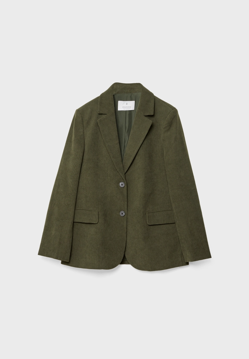 Вельветовый пиджак прямого кроя