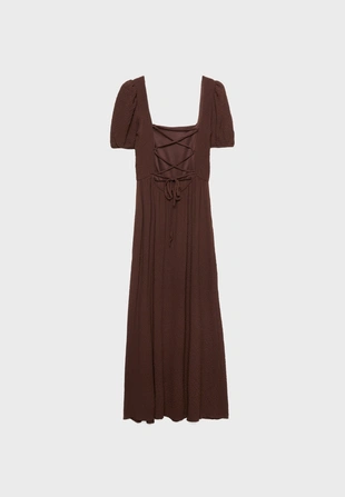 Длинное струящееся платье с перекрещенной спиной- Заказать в России