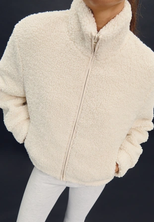 Куртка на молнии под искусственную овчину- Заказать в России