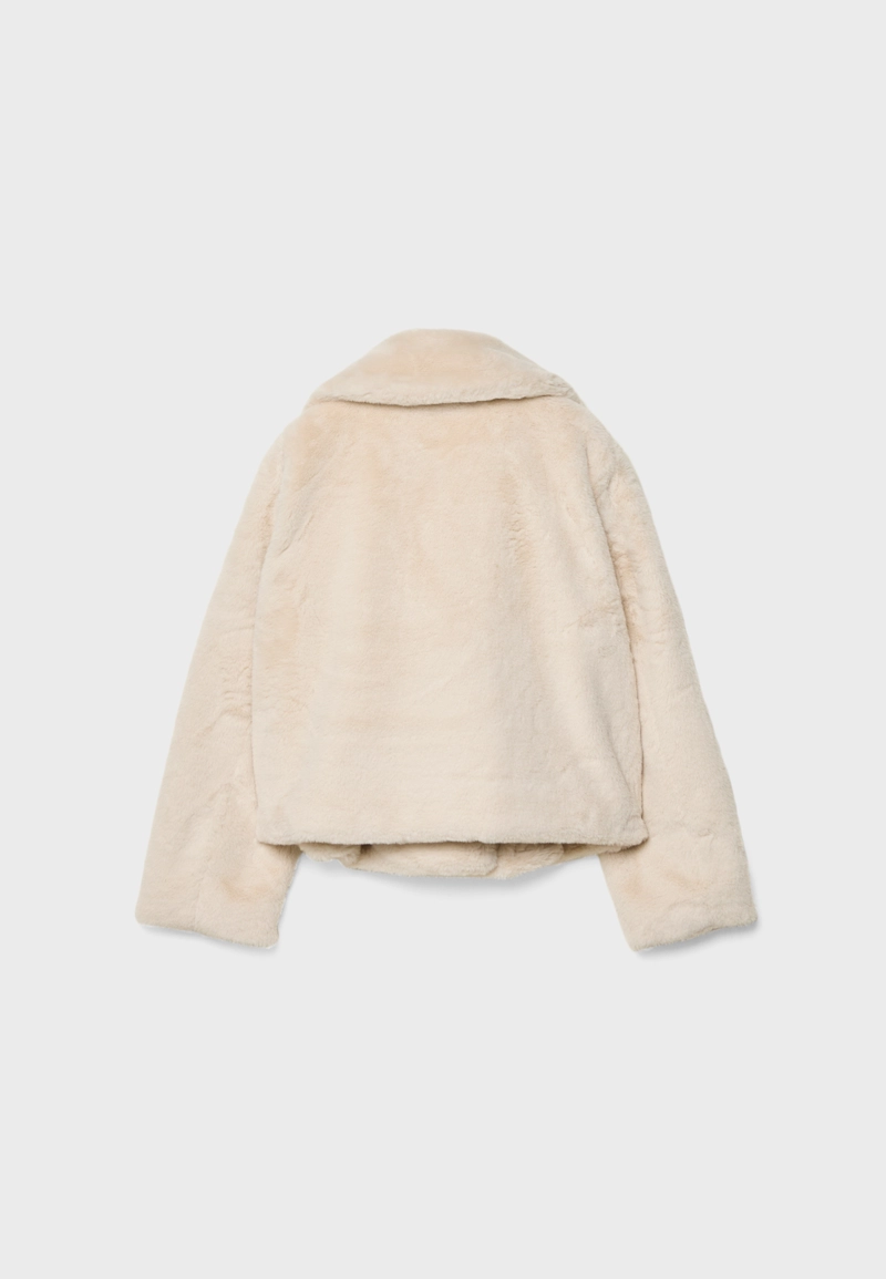 Двубортная куртка из искусственного меха