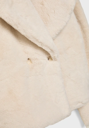 Двубортная куртка из искусственного меха- Заказать в России