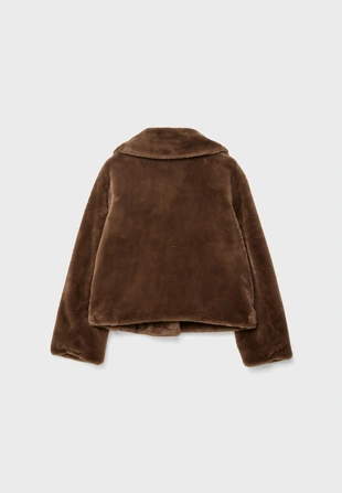 Двубортная куртка из искусственного меха- Заказать в России