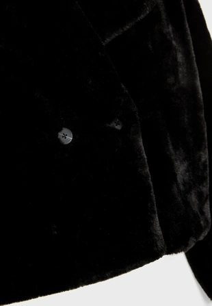 Двубортная куртка из искусственного меха- Заказать в России