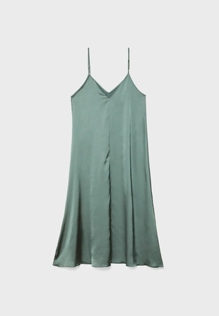 Длинное струящееся атласное платье- Заказать в России