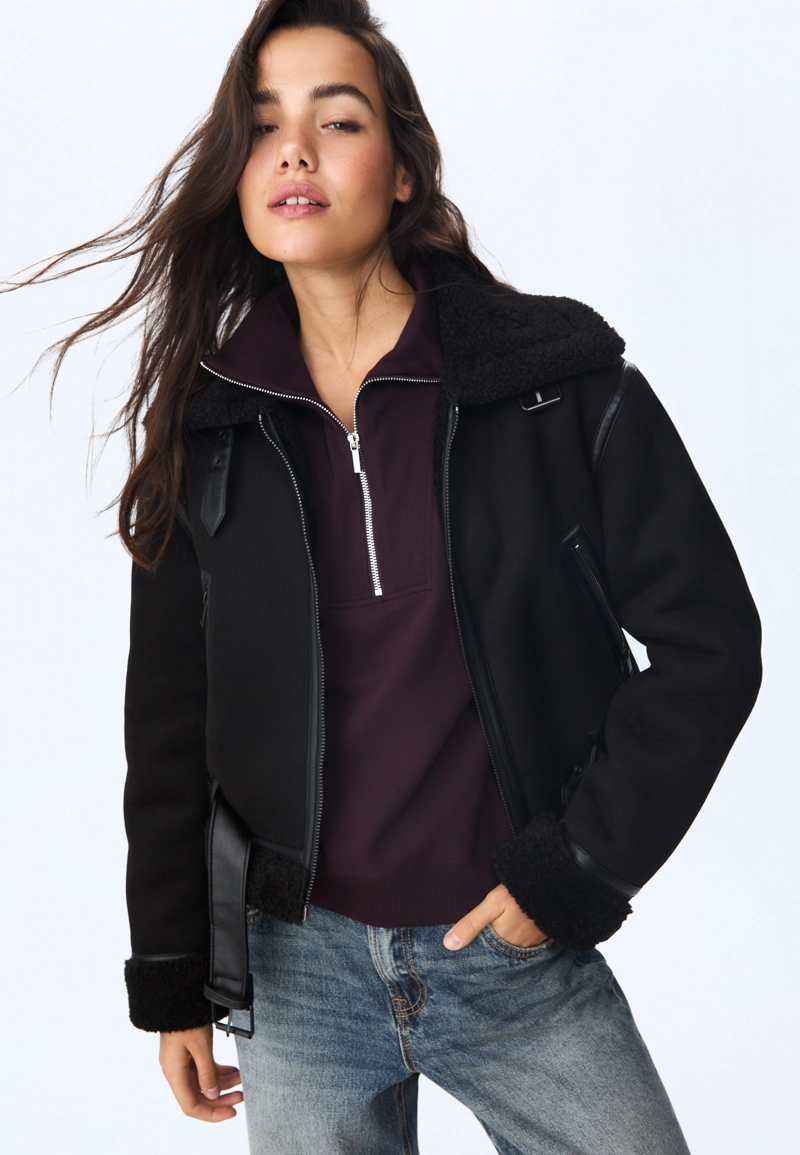 Двусторонняя короткая куртка-авиатор