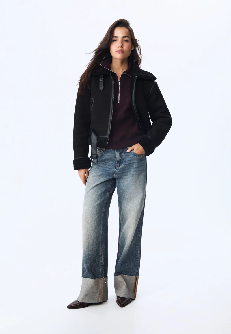 Двусторонняя короткая куртка-авиатор