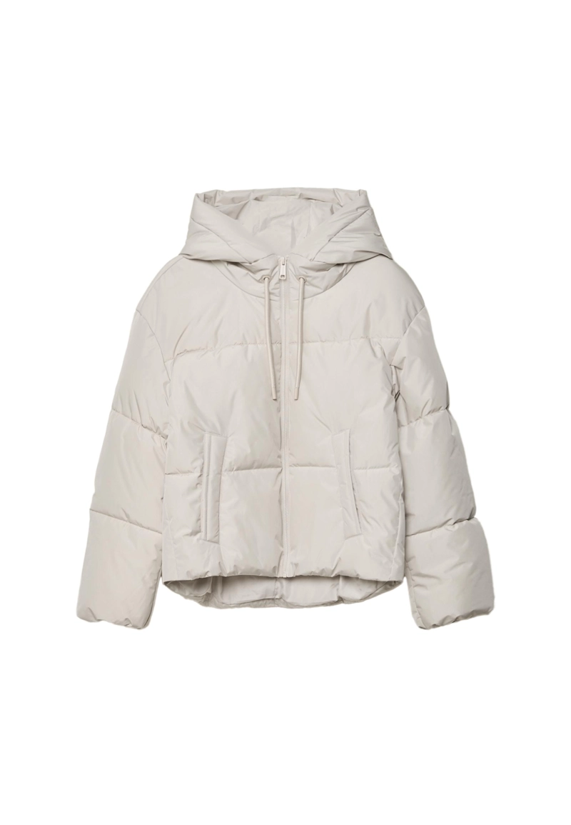 Стеганая куртка оверсайз с капюшоном