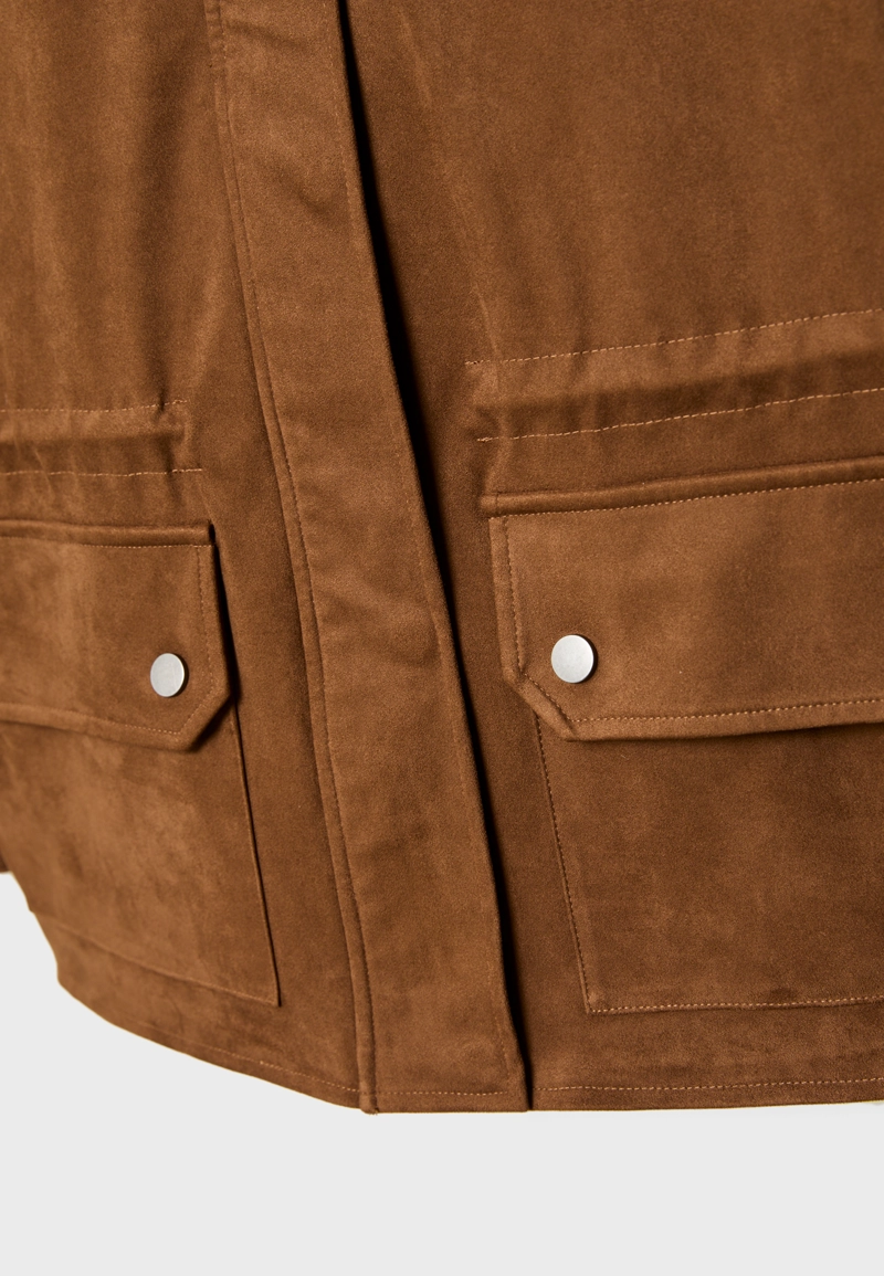 Парка средней длины из искусственной кожи