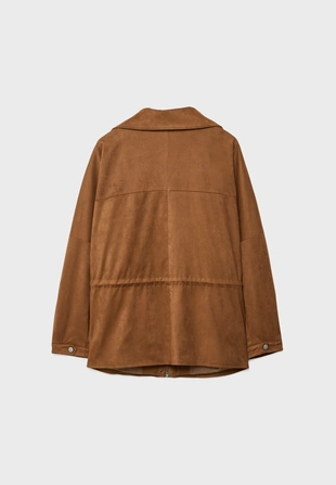 Парка средней длины из искусственной кожи- Заказать в России