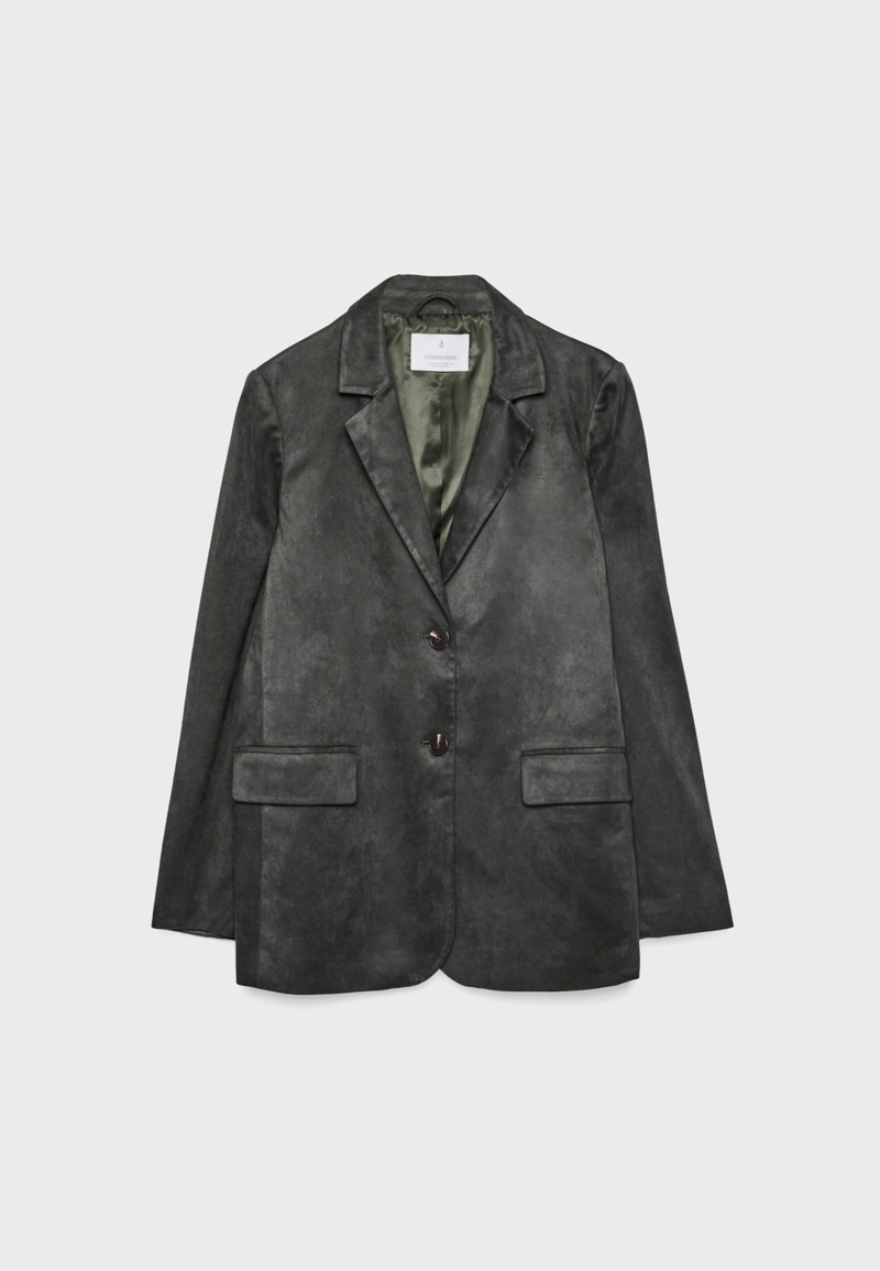 Пиджак из искусственной замши стандартной длины