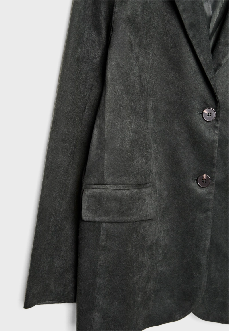 Пиджак из искусственной замши стандартной длины