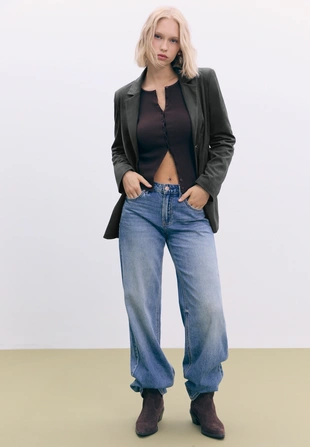 Пиджак из искусственной замши стандартной длины- Заказать в России