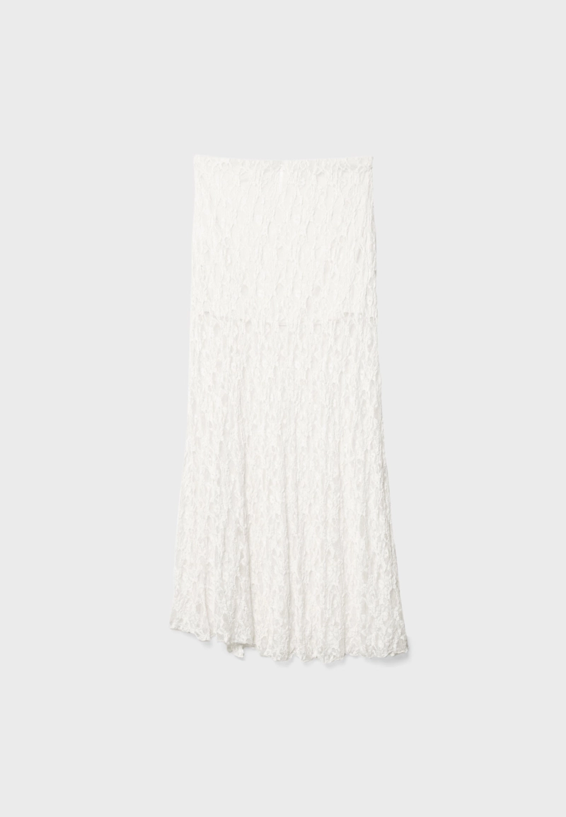 Кружевная юбка-миди со сборками