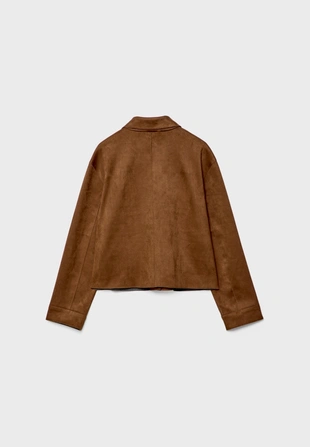 Куртка с карманами из искусственной замши- Заказать в России