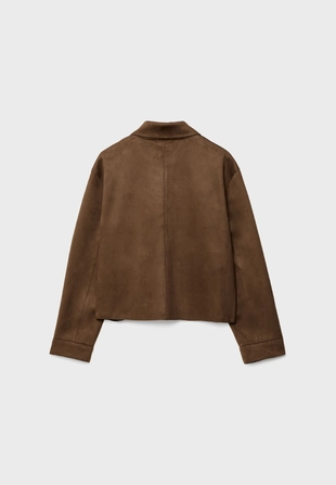 Куртка с карманами из искусственной замши- Заказать в России