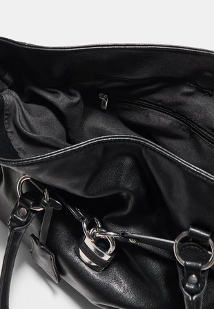 Сумка-шопер с деталью в виде замка- Заказать в России