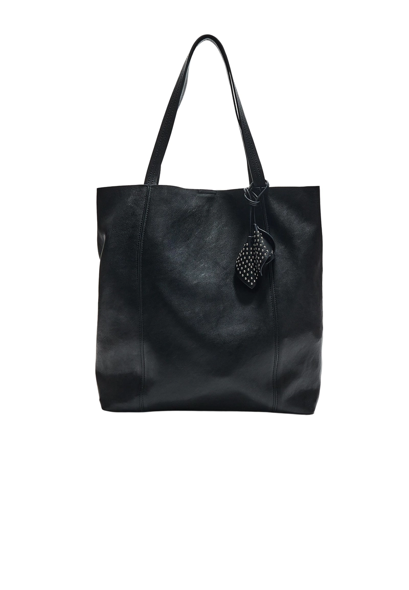 Сумка-шопер из искусственной кожи с цветочным декором