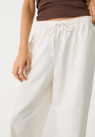 Струящиеся брюки с льном- Заказать в России