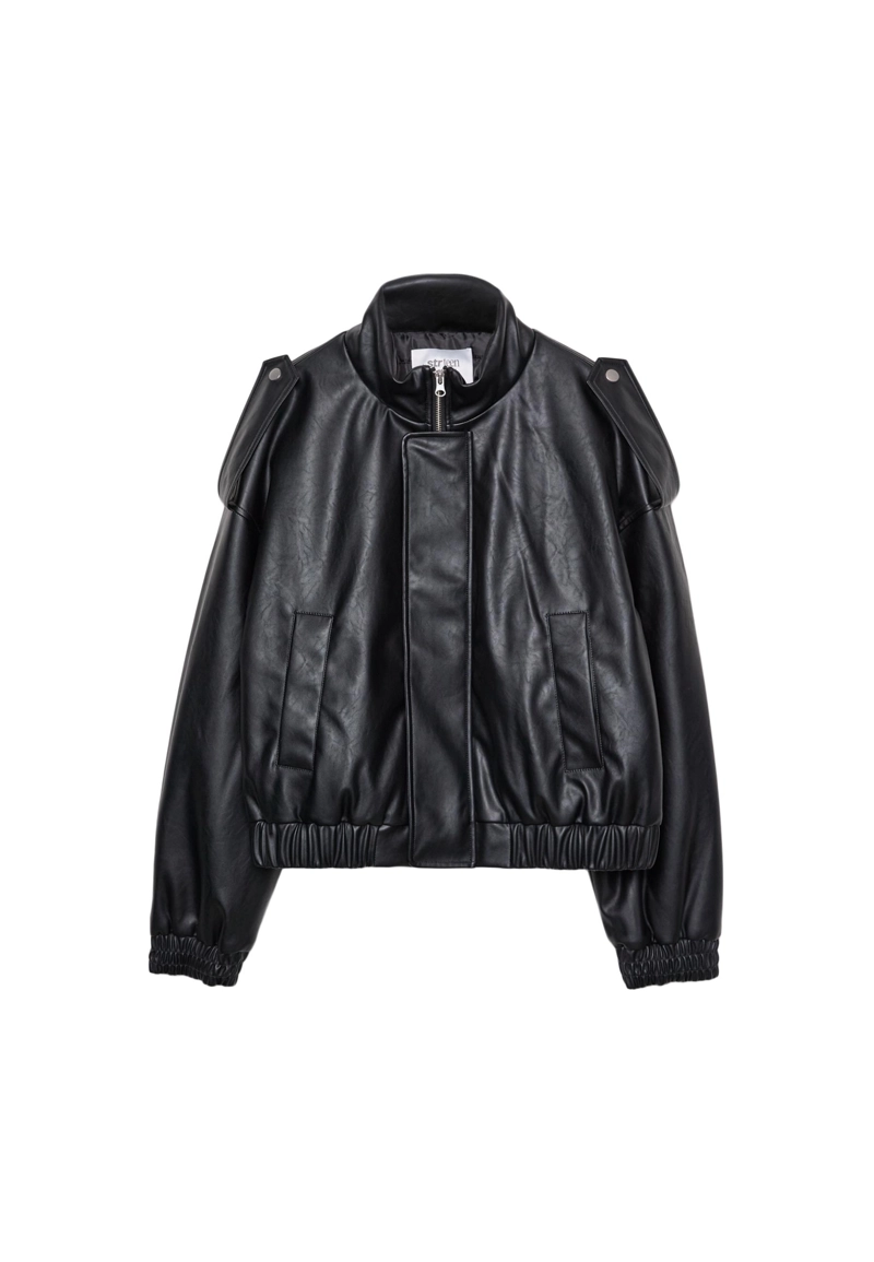 Куртка-бомбер из искусственной кожи