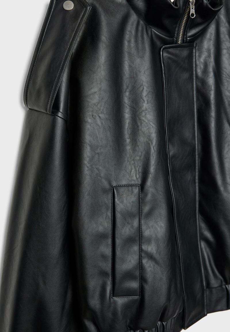 Куртка-бомбер из искусственной кожи