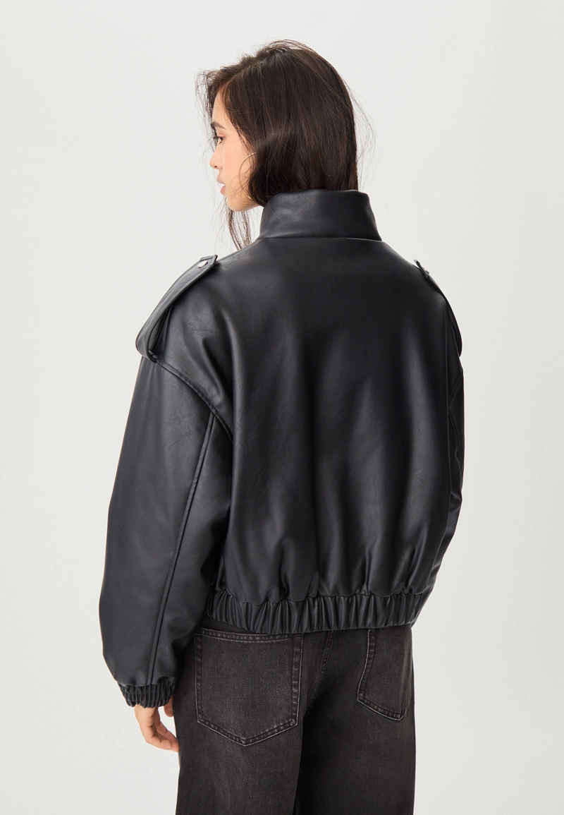 Куртка-бомбер из искусственной кожи